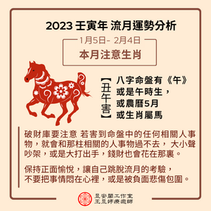 2023年1月生肖注意-馬